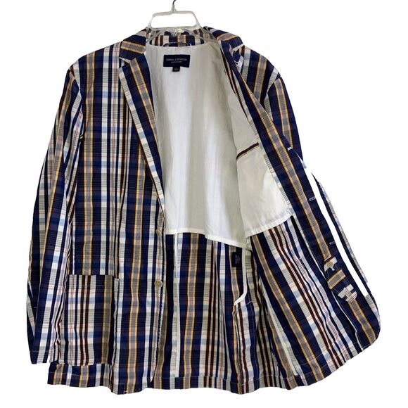 DANIEL CREMIEUX sz L 100% Cotton Madras Plaid Jacket Classic Breathable - Picture 3 of 8